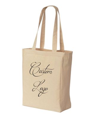 Promotional Personalized Monogram Canvas Tote Bag Shopping With Printed Logo