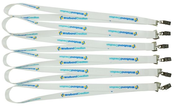 Personalized White Nylon Lanyard Strap Promotional Products Silkscreen Printing Logo