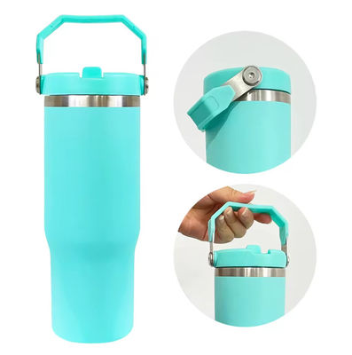 Portable Sports Stainless Steel Vacuum Bottle With Straw Student Tumbler Cup