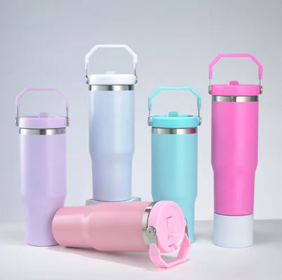 Portable Sports Stainless Steel Vacuum Bottle With Straw Student Tumbler Cup