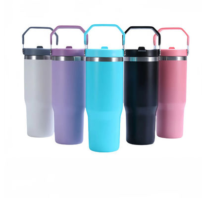 Portable Sports Stainless Steel Vacuum Bottle With Straw Student Tumbler Cup