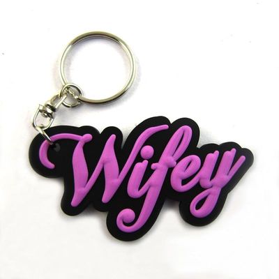 Personalized Promotional Keychain Badge 2D Rubber PVC Debossed Printing