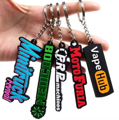 Personalized Promotional Keychain Badge 2D Rubber PVC Debossed Printing