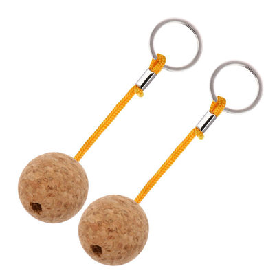 Custom Logo Printed Round Cork Ball Keyring Blank Floating Wooden