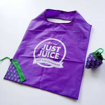 Custom Made Foldable Polyester Tote Bag Grape Polyester Nylon Collapsible Grocery Bags
