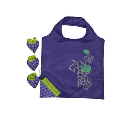 Custom Made Foldable Polyester Tote Bag Grape Polyester Nylon Collapsible Grocery Bags