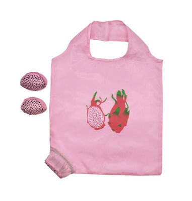 210D RPET Collapsible Reusable Grocery Bags Polyester Strawberry Foldable Non Woven Bag
