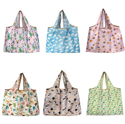 Expandable Grocery Folding Reusable Bags 190T Polyester Heavy Duty