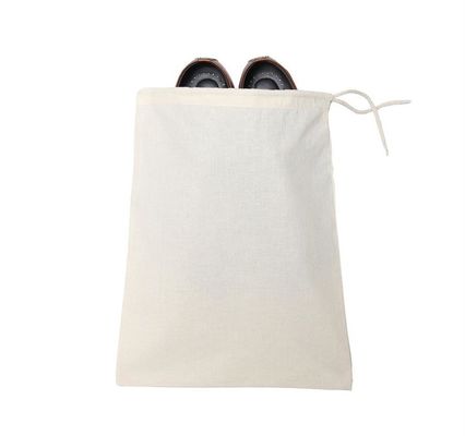 Small Custom Cotton Drawstring Bags Bulk With Shoe Compartment Machine Washable