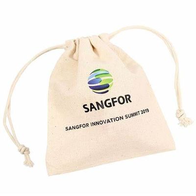 Eco Friendly Canvas Muslin Small Cotton Drawstring Bags Reusable Drawstring Makeup Pouch