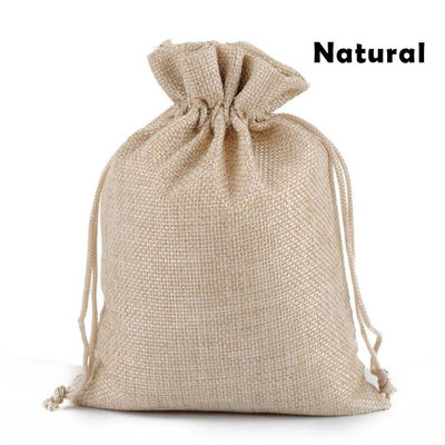 Gunny Burlap Fabric Drawstring Dust Bag Linen Pouch Personalised