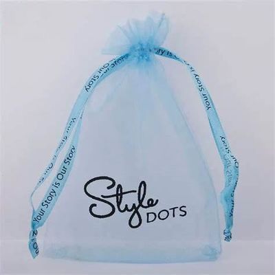 Custom Logo Printed Solid Organza Drawstring Dust Bag Mesh Gift Pouch