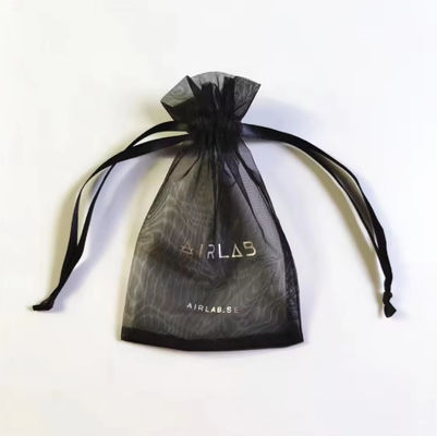 Custom Logo Printed Solid Organza Drawstring Dust Bag Mesh Gift Pouch