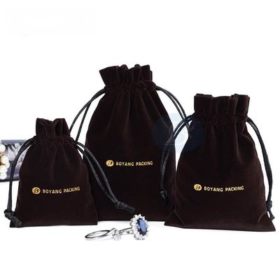 Hot Stamping Small Drawstring Dust Bag Bulk For Jewelry Necklace Bracelet Velvet Bags
