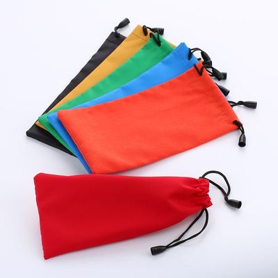 Customized Printed Drawstring Dust Bag Microfiber Soft Sunglasses Packaging Pouch