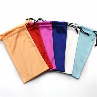 Customized Printed Drawstring Dust Bag Microfiber Soft Sunglasses Packaging Pouch
