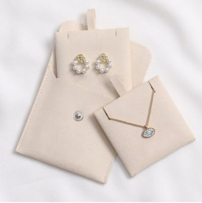 Microfiber Fabric Jewelry Pouch Earrings Necklace Packaging Foil Stamping