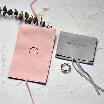 Bulk Women Microfiber Jewelry Pouch Bags Organizer Travel Microfiber Earrings Necklace