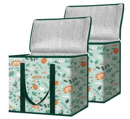Printing Insulated Reusable Lunch Cooler Bag Collapsible For Grocery Heavy Duty