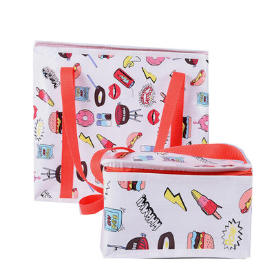 Printing Insulated Reusable Lunch Cooler Bag Collapsible For Grocery Heavy Duty