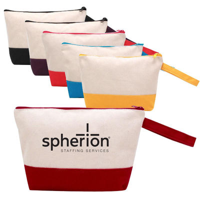 ROHS Lady Women Cotton Canvas Cosmetic Pouch Bag Bulk