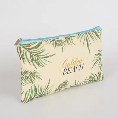Makeup Storage Cotton Canvas Cosmetic Bag Bulk Pouch With Zipper Closure