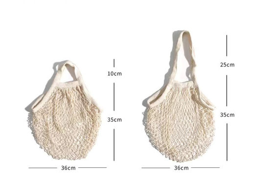 Green Cotton Mesh Vegetable Veggie Reusable Grocery Tote Bag
