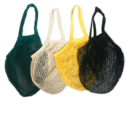 Green Cotton Mesh Vegetable Veggie Reusable Grocery Tote Bag