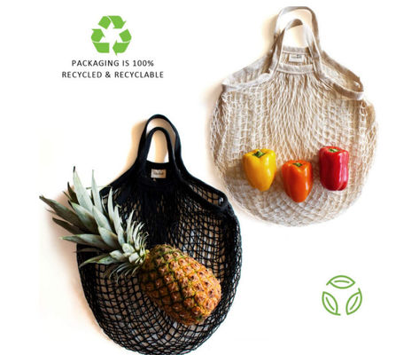 Green Cotton Mesh Vegetable Veggie Reusable Grocery Tote Bag