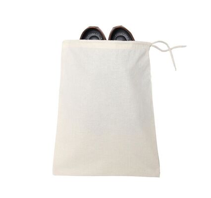Custom Recycle Organic Cotton Pouch Canvas Drawstring Dust Bag With Logo Print for Clothes Shoes Package