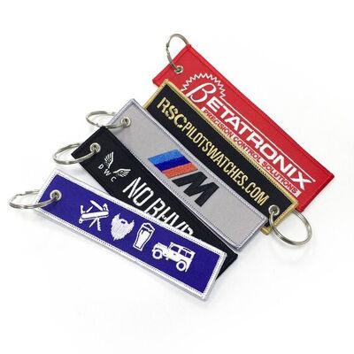 Custom Fabric Embroidery Key Tags For Motorcycle Ebroidered Keychains