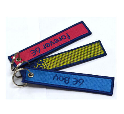 Custom Fabric Embroidery Key Tags For Motorcycle Ebroidered Keychains
