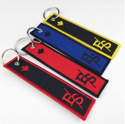 Custom Fabric Embroidery Key Tags For Motorcycle Ebroidered Keychains